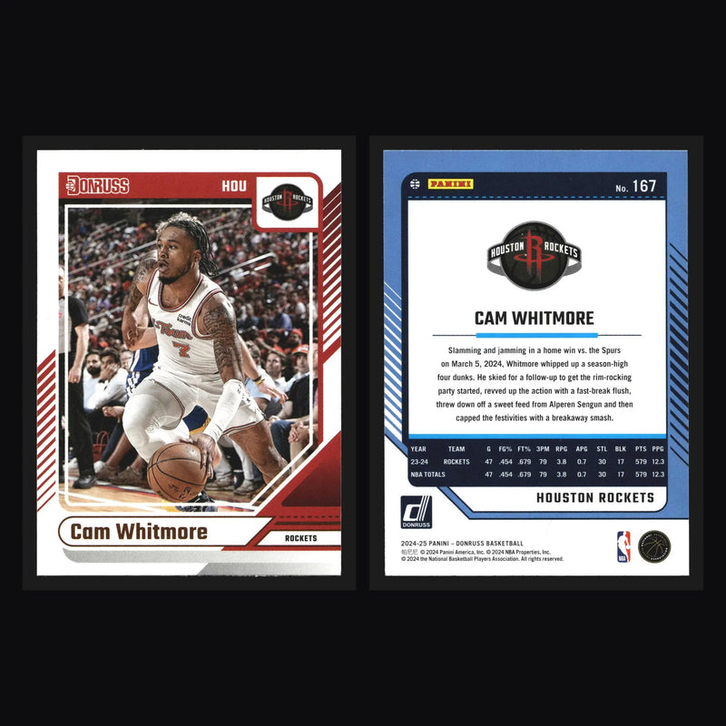 2024-25 Panini Donruss Cam Whitmore #167 Houston Rockets - Basketball Card Single