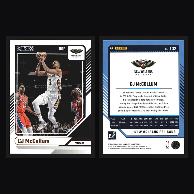 2024-25 Panini Donruss CJ McCollum #102 New Orleans Pelicans