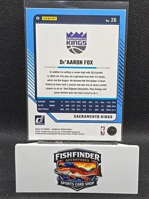 2024-25 Panini Donruss - De’Aaron Fox #26 Holo Green Laser - Basketball Card Single
