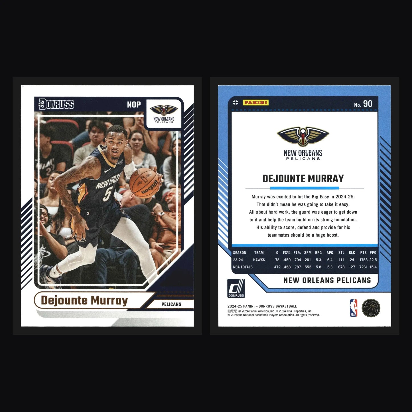 2024-25 Panini Donruss Dejounte Murray #90 New Orleans Pelicans