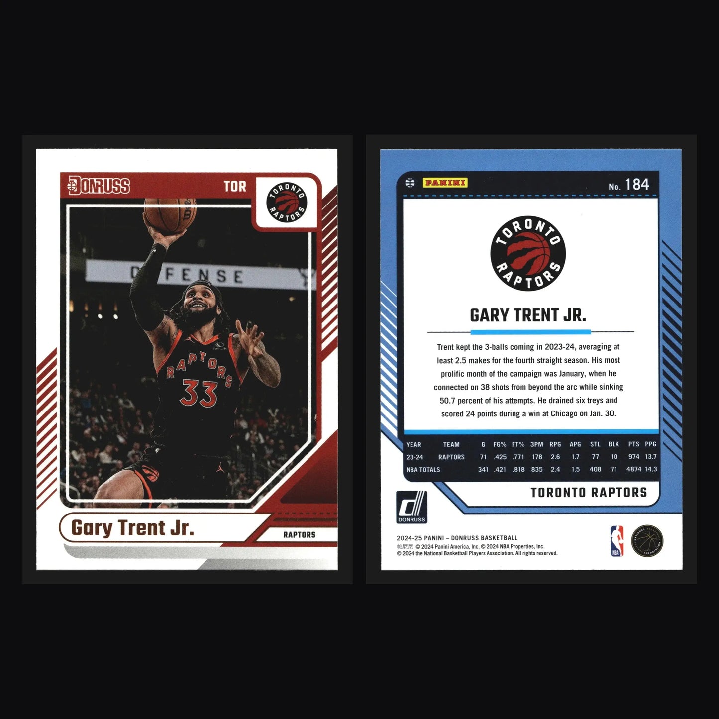 2024-25 Panini Donruss Gary Trent Jr. #184 Toronto Raptors - Basketball Card Single