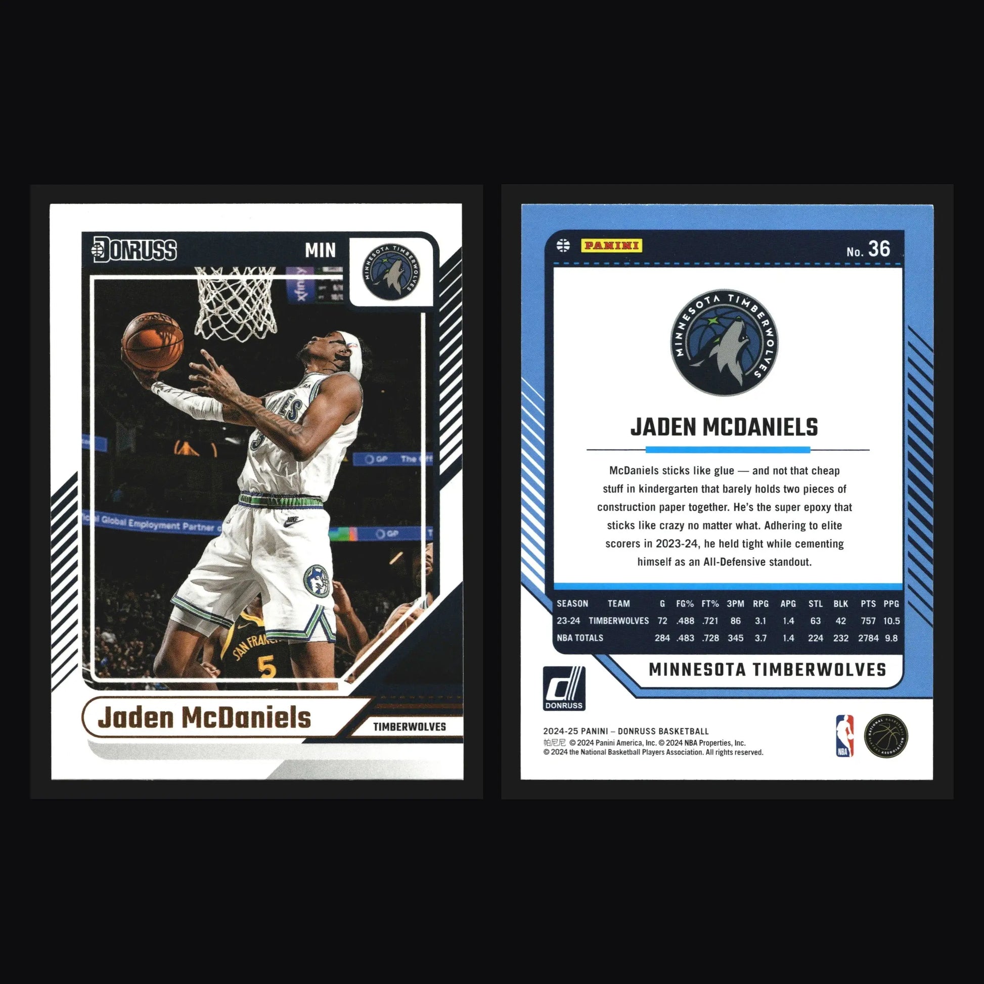 2024-25 Panini Donruss Jaden McDaniels #36 Minnesota Timberwolves - Basketball Card Single