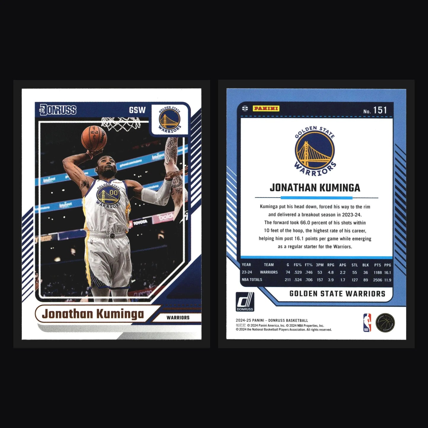 2024-25 Panini Donruss Jonathan Kuminga #151 Golden State Warriors - Basketball Card Single