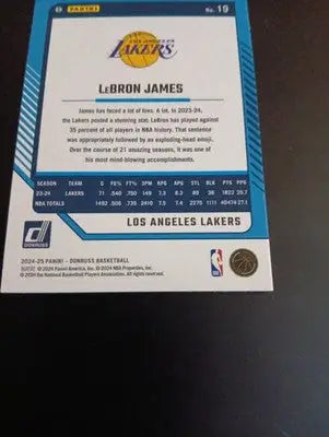 2024-25 Panini Donruss - LeBron James #19. L.A. Lakers. NRMT+ - Basketball Card Single
