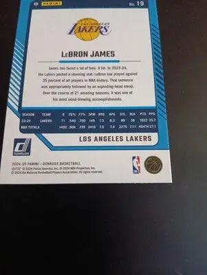 2024-25 Panini Donruss - LeBron James #19. L.A. Lakers. NRMT+ - Basketball Card Single