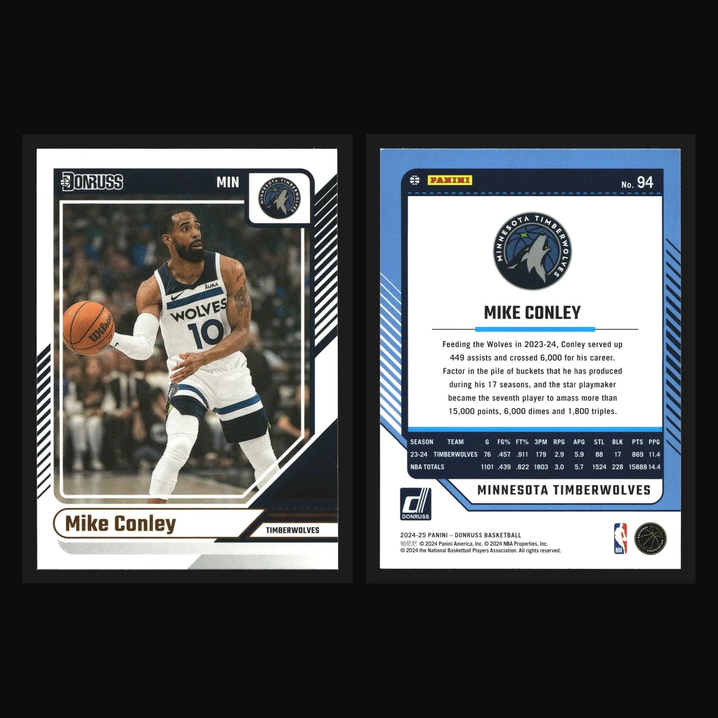 2024-25 Panini Donruss Mike Conley #94 Minnesota Timberwolves - Basketball Card Single
