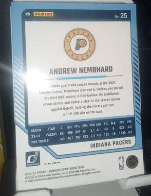 2024-25 Panini Donruss Optic Andrew Nembhard #25 Jazz Prizm