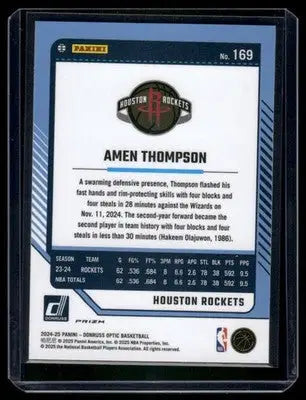 2024-25 Panini Donruss Optic Basketball Amen Thompson #169 Pink Basketball - Basketball Card Single