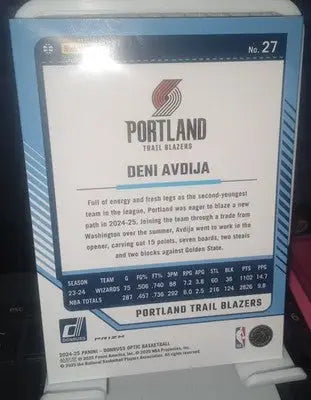 2024-25 Panini Donruss Optic - Deni Avdija #27 Premium Box Set Prizm Foil - Basketball Card Single