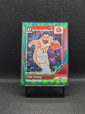 2024-25 Panini Donruss Optic - Green Seismic Prizm #186 Trae Young - Basketball Card Single