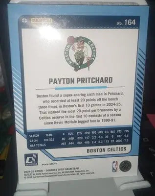 2024-25 Panini Donruss Optic Holo Payton Pritchard 164 Boston Celtics - Basketball Card Single