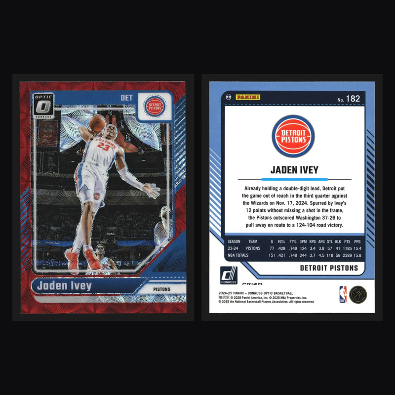 2024-25 Panini Donruss Optic Jaden Ivey #182 Red International Scope