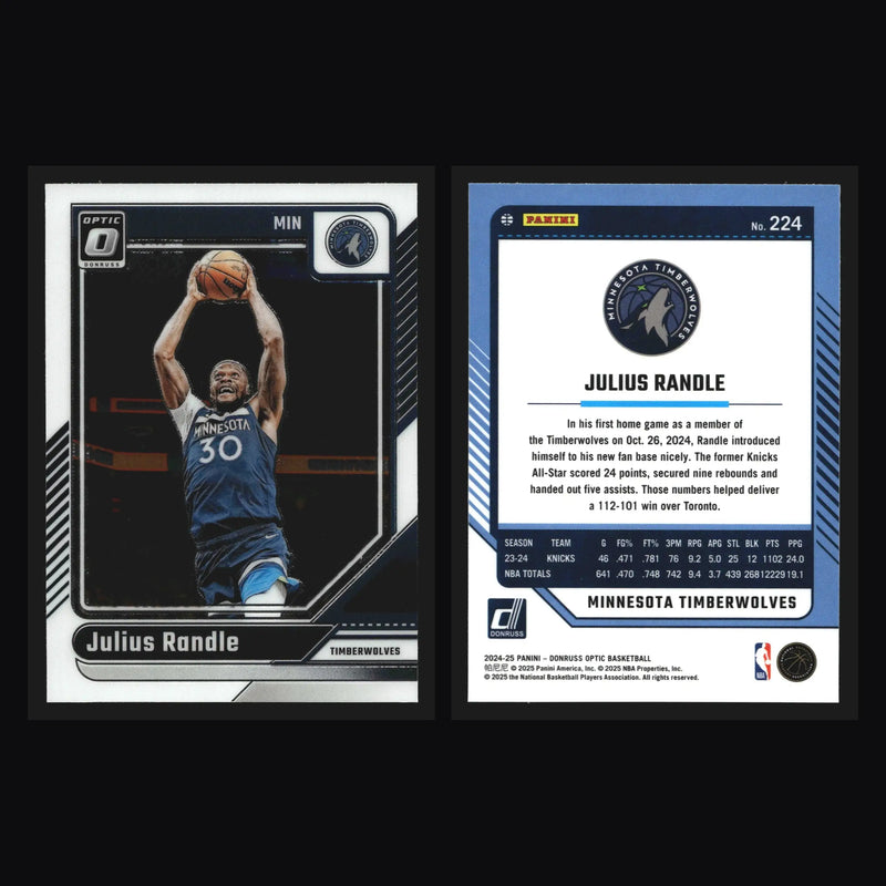2024-25 Panini Donruss Optic Julius Randle #224 Timberwolves - Basketball Card Single