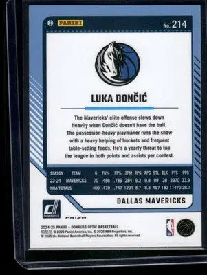 2024-25 Panini Donruss Optic Luka Dončić #214 Pink Basketball - Basketball Card Single