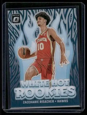 2024-25 Panini Donruss Optic White Hot Rookies Zaccharie Risacher #4 Holo - Basketball Card Single