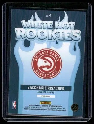 2024-25 Panini Donruss Optic White Hot Rookies Zaccharie Risacher #4 Holo - Basketball Card Single