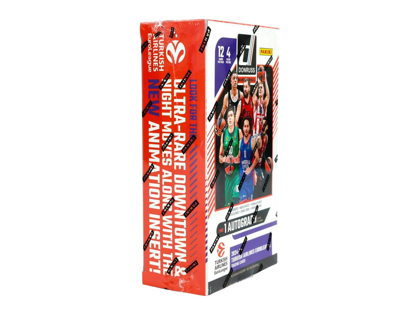 Sealed 2024-25 Panini Donruss Turkish Airlines EuroLeague Basketball Hobby Box with purple laser design