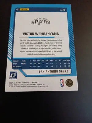 2024-25 Panini Donruss - Victor Wembanyama #6. San Antonio Spurs. NRMT+