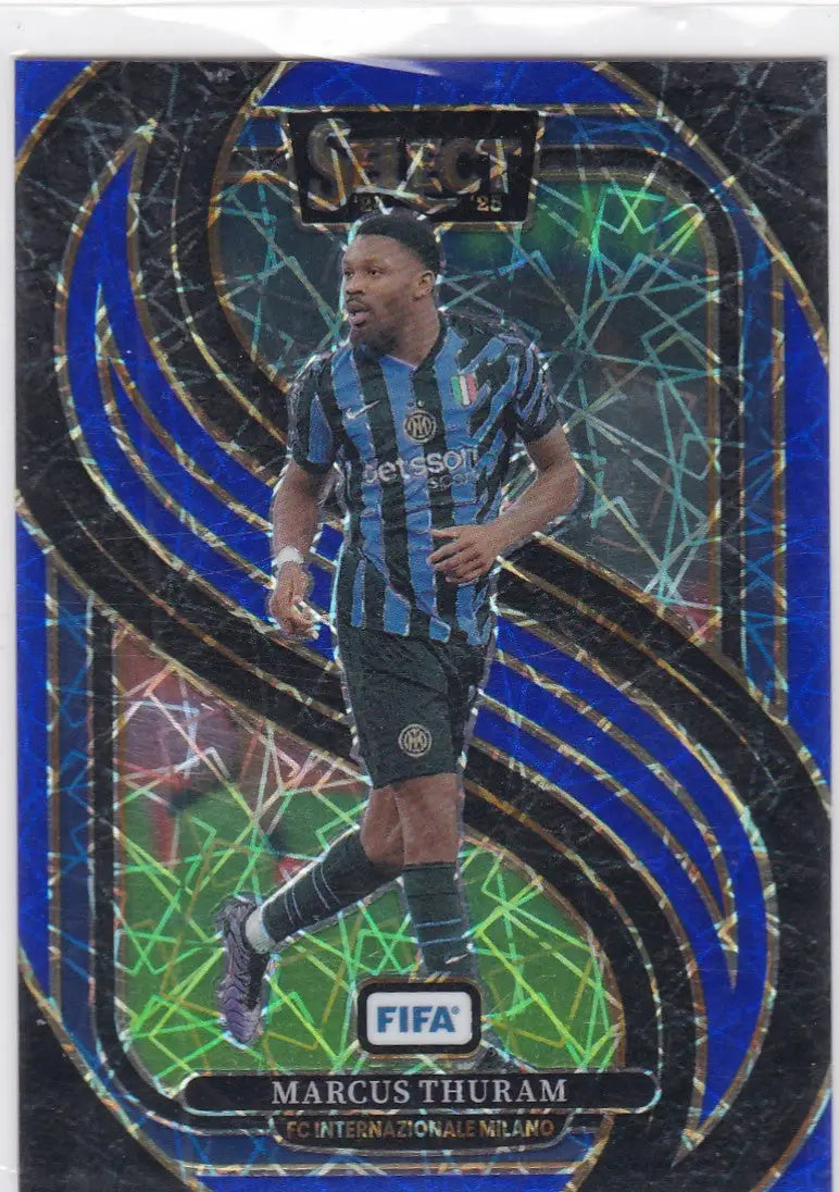 2024-25 Panini FIFA Select #137 Marcus Thuram Blue Lazer Prizm