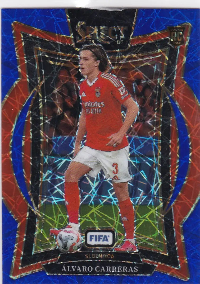 2024-25 Panini FIFA Select #51 Alvaro Carreras Blue Lazer Prizm RC