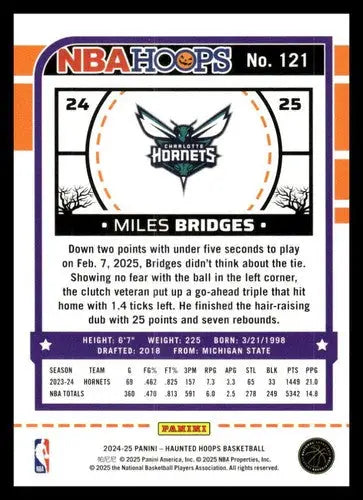 2024-25 Panini Haunted Hoops #121 Miles Bridges NM-MT Hornets ID:79312 - Basketball Card Single