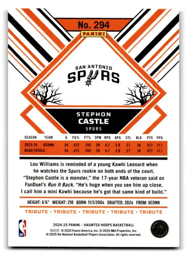 2024-25 Panini Haunted Hoops Holo Webs #294 Stephon Castle NM-MT Spurs ID:79236 - Basketball Card Single
