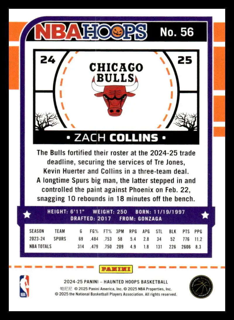 2024-25 Panini Haunted Hoops Orange Pumpkins #56 Zach Collins NM-MT Bul ID:79251 - Basketball Card Single