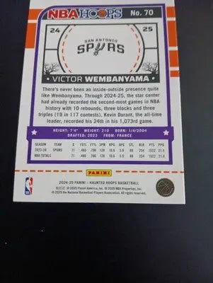 2024-25 Panini Haunted Hoops - Victor Wembanyama #70. San Antonio Spurs. NRMT+