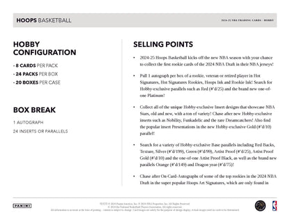 2024-25 Panini Hoops Basketball Hobby Box - Sports Cards - Basketball Sealed