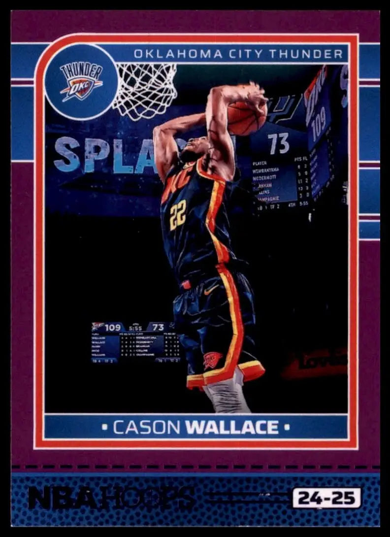 2024-25 Panini Hoops Purple Cason Wallace #68 Oklahoma City Thunder Basketball