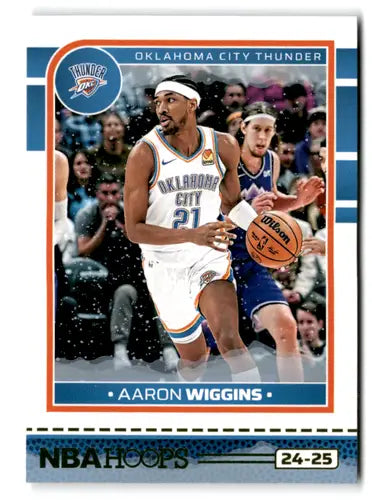 Basketball trading card featuring Aaron Wiggins from 2024-25 Panini Hoops Winter series