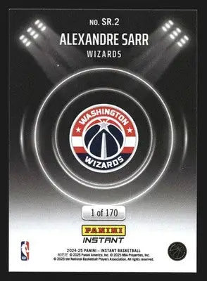 2024-25 Panini Instant Alexandre Sarr #SR2 Spotlight Rookies RC /170 - Basketball Card Single