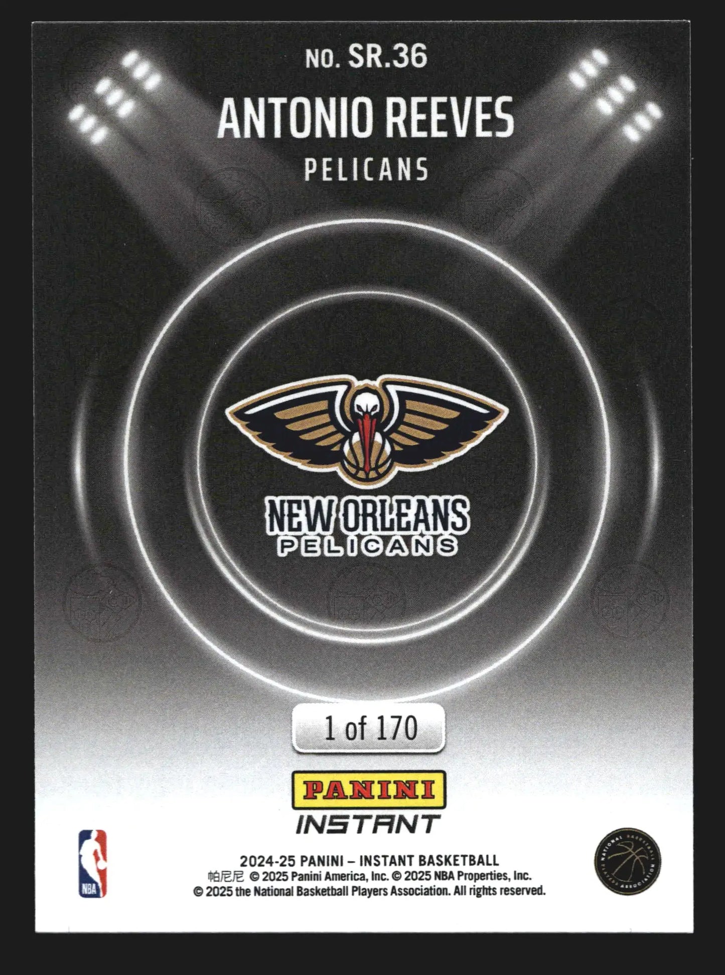 2024-25 Panini Instant Antonio Reeves #SR-36 Spotlight Rookies RC /170