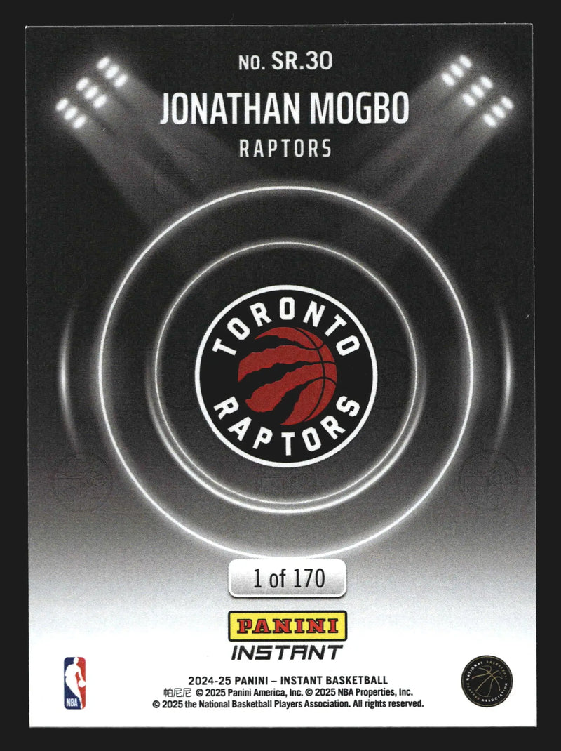 2024-25 Panini Instant Jonathan Mogbo #SR.30 Spotlight Rookies RC Raptors - Basketball Card Single