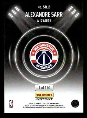 2024-25 Panini Instant NBA Spotlight Rookies #SR.2 Alexandre Sarr - Basketball Card Single
