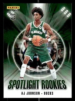 2024-25 Panini Instant NBA Spotlight Rookies #SR.22 AJ Johnson Milwaukee Bucks - Basketball Card Single