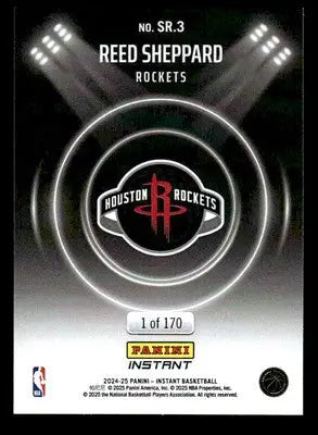 2024-25 Panini Instant NBA Spotlight Rookies #SR.3 Reed Sheppard - Basketball Card Single