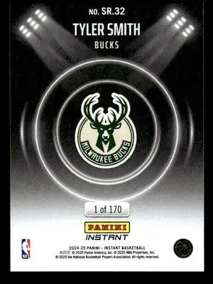 2024-25 Panini Instant NBA Spotlight Rookies #SR.32 Tyler Smith PR/170 Bucks - Basketball Card Single