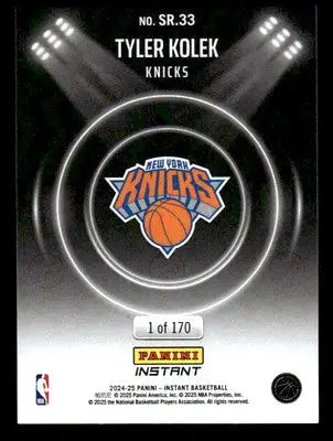 2024-25 Panini Instant NBA Spotlight Rookies #SR.33 Tyler Kolek New York Knicks - Basketball Card Single