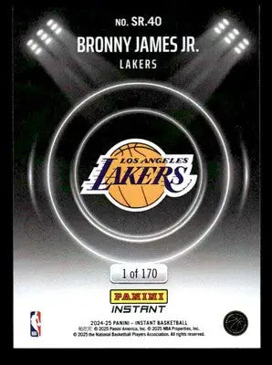2024-25 Panini Instant NBA Spotlight Rookies #SR.40 Bronny James Jr. - Basketball Card Single