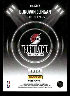 2024-25 Panini Instant NBA Spotlight Rookies #SR.7 Donovan Clingan - Basketball Card Single