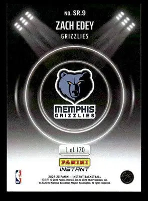 2024-25 Panini Instant NBA Spotlight Rookies #SR.9 Zach Edey #/170 Grizzlies - Basketball Card Single