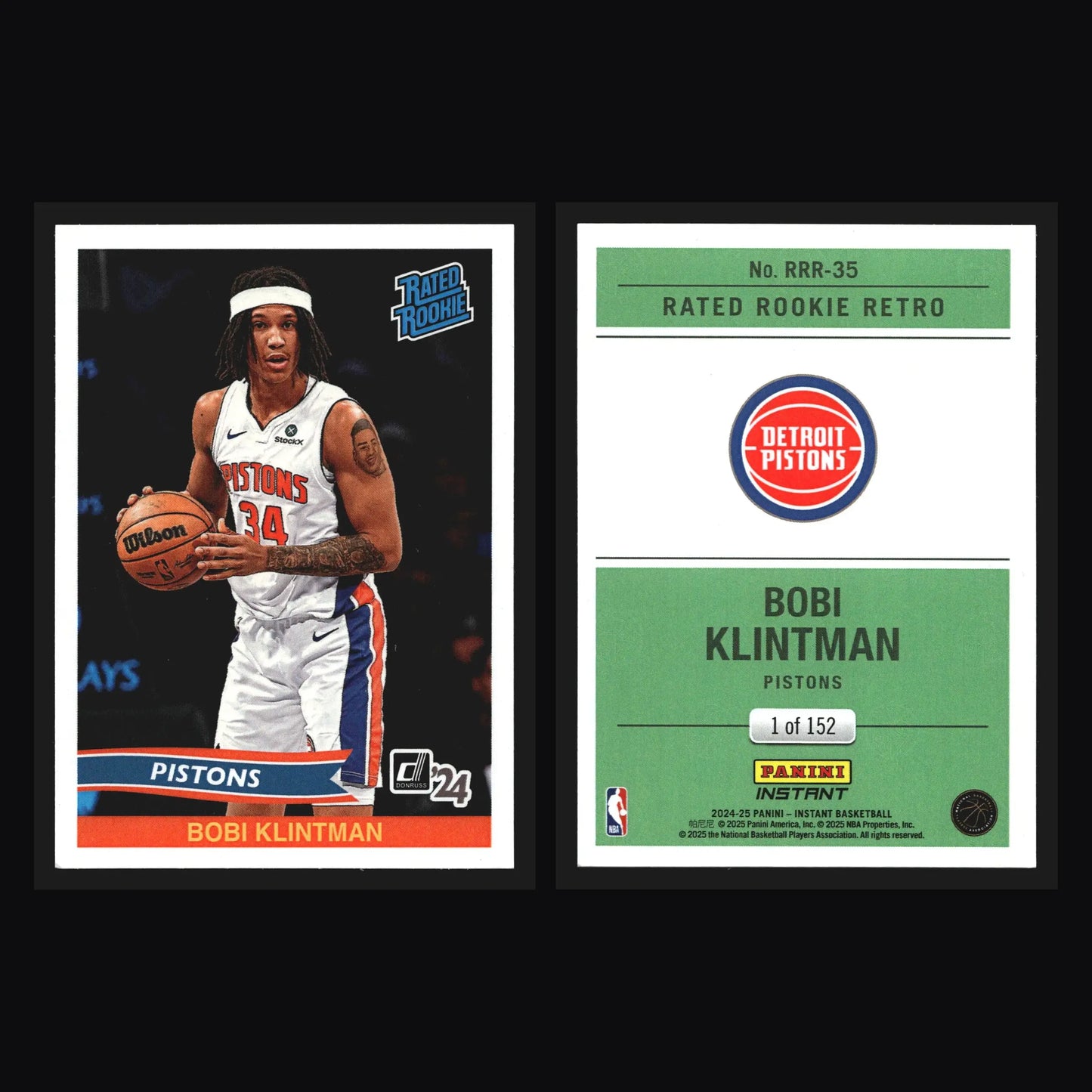2024-25 Panini Instant Rated Rookie Retro Bobi Klintman #RRR-35 RC /152