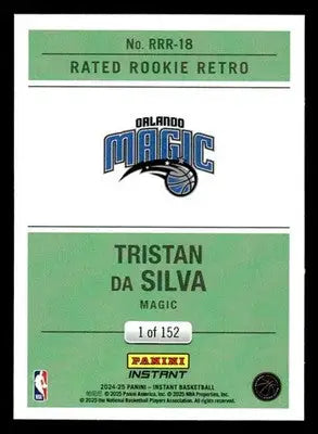 2024-25 Panini Instant #RRR-18 Tristan Da Silva Rated Rookie Retro #/152 - Basketball Card Single