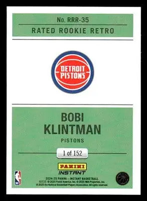 2024-25 Panini Instant #RRR-35 Bobi Klintman Rated Rookie Retro #/152 - Basketball Card Single