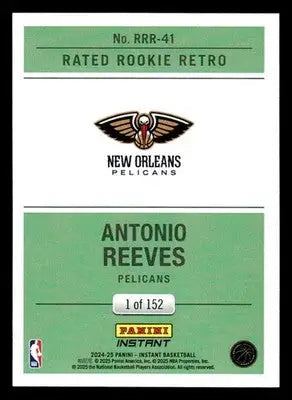 2024-25 Panini Instant #RRR-41 Antonio Reeves Rated Rookie Retro #/152 - Basketball Card Single