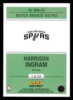 2024-25 Panini Instant #RRR-43 Harrison Ingram Rated Rookie Retro #/152 - Basketball Card Single