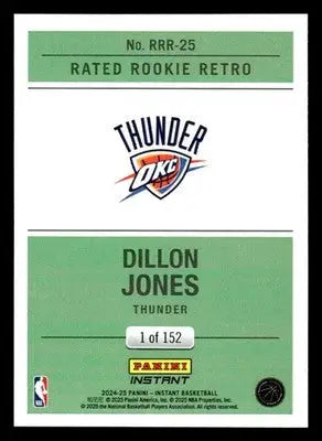 2024-25 Panini Instant #RRR-25 Dillon Jones Rated Rookie Retro #/152 - Basketball Card Single