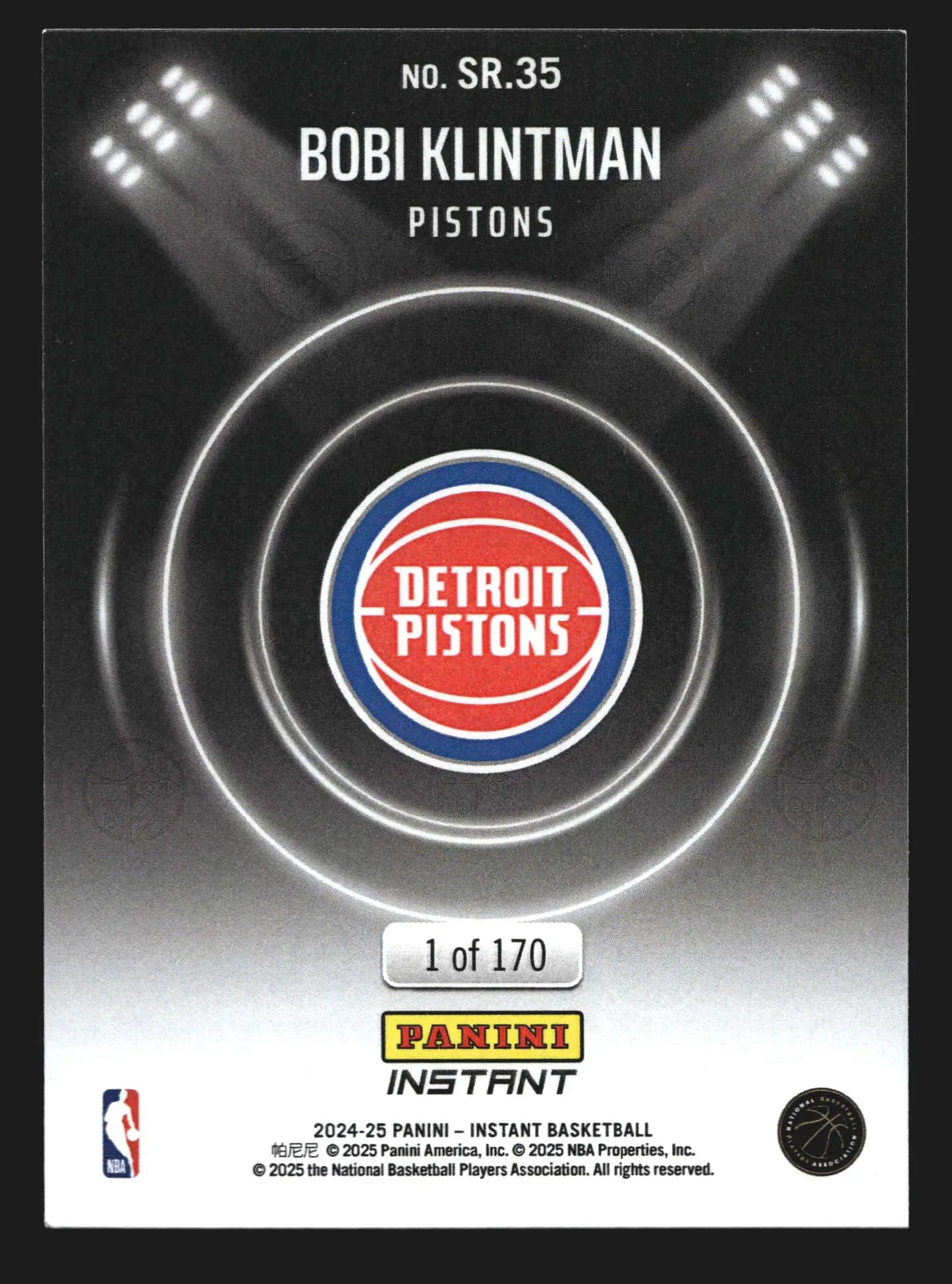 2024-25 Panini Instant Spotlight Rookies Bobi Klintman #SR.35 RC /170
