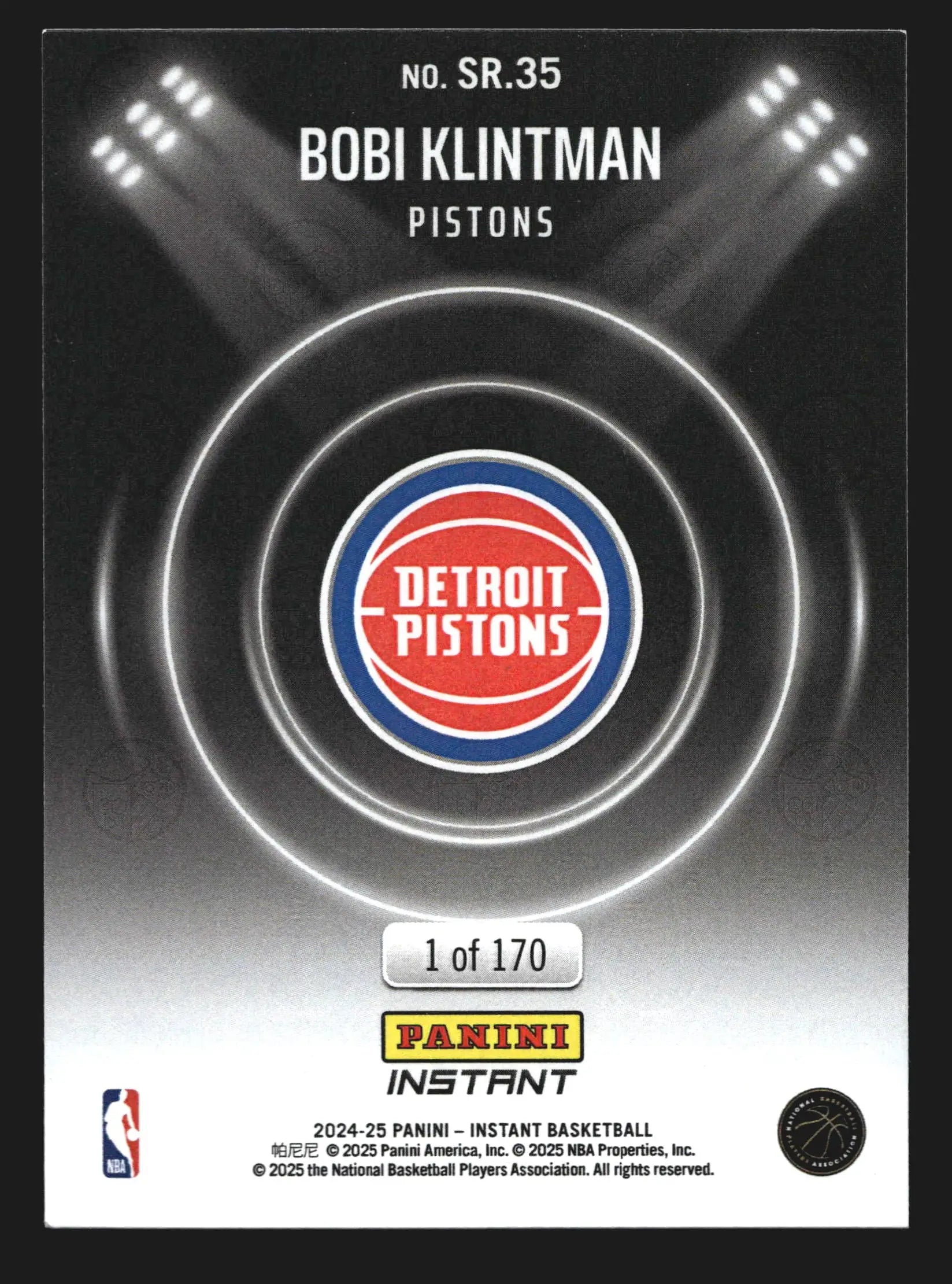 2024-25 Panini Instant Spotlight Rookies Bobi Klintman #SR.35 RC /170
